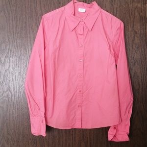 PINK SUZY SHIER WOMEN'S BASIC LONG SLEEVE BUTTON DOWN